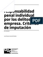 La Responsabilidad Penal Individual Por Los Delitos de Empresa. Criterios de Imputación