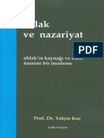 Yalçın Koç - Ahlak Ve Nazariyat (Ahlak'in Kaynağı Ve Esası Üzerine Bir İnceleme) (Cedit - 2020)