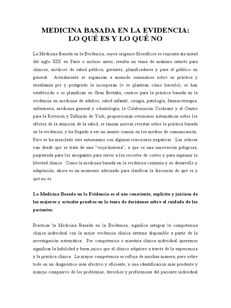 Medicina Basada en La Evidencia | PDF | Ciencia y matemáticas