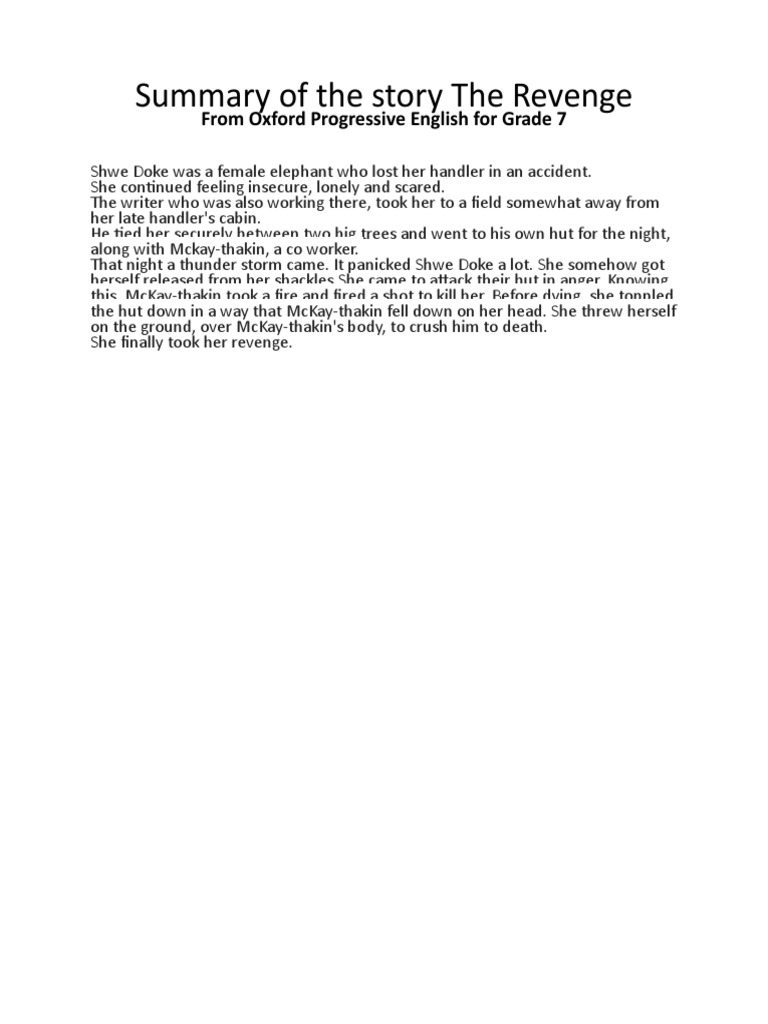 Summary of The Revenge PDF
