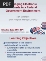 Ken Matthews ERM Program Manager, USAID: Education Code: MO04-2971