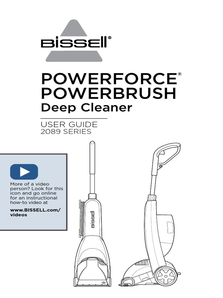 Bissell 2089 Series Powerforce Powerbrush Deep Cleaner User Guide Original PDF