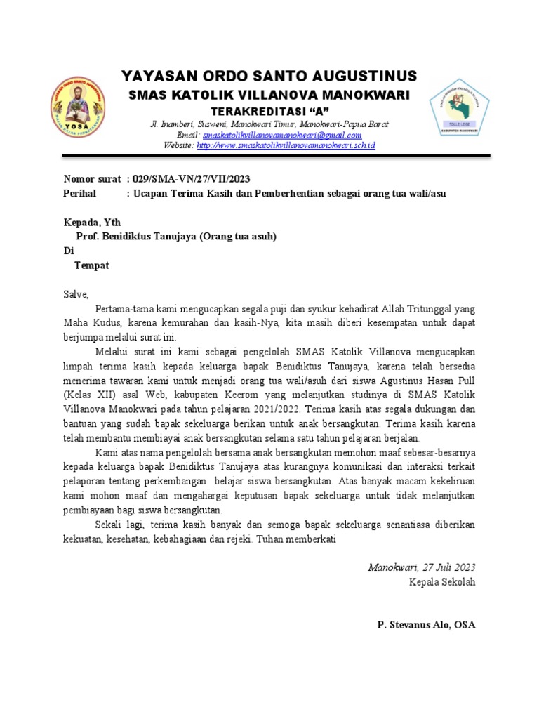 Surat Ucapan Terima Kasih Pdf