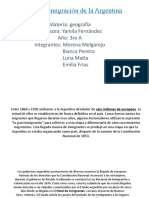 La Gran Inmigración de La Argentina