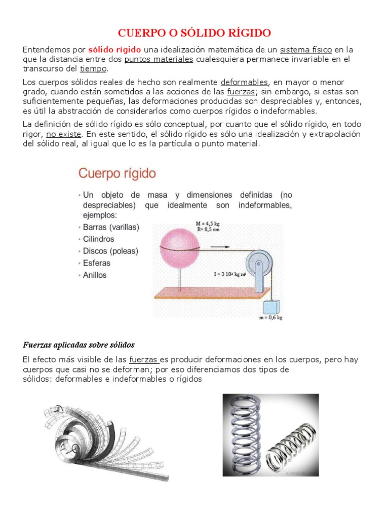 Cuerpo o Sólido Rígido (Concepto) | PDF | Esfuerzo de torsión | Fuerza