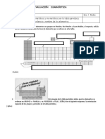 Evaluacion Diagnostica Quimica 1° Medio