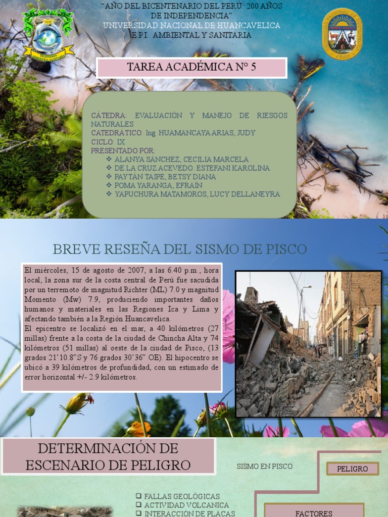Evaluación de Riesgos Sísmicos en Perú | PDF | Temblores | Riesgo