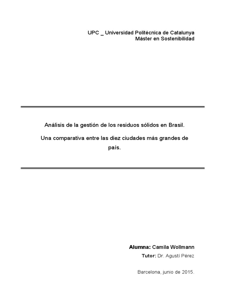 Gestión de Residuos en Ciudades de Brasil | PDF | Residuos