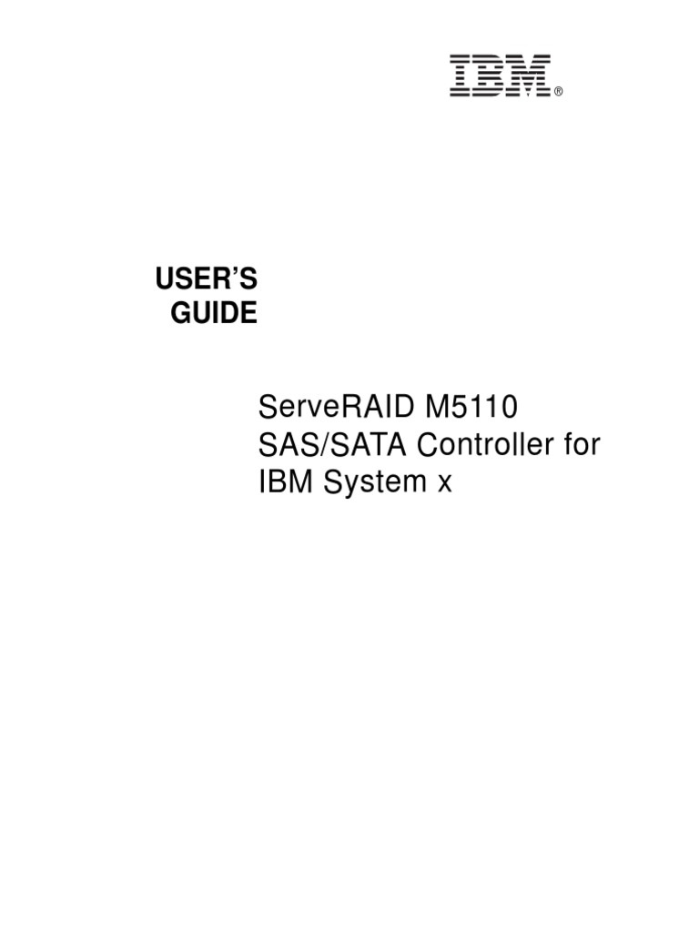 ServeRAID M5110 SASSATA Controller For IBM System X PDF Hard Disk