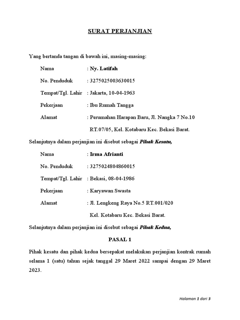 DOWNLOAD SURAT PERJANJIAN SEWA RUMAH DOC intelligence overview