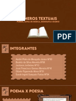 Generos Textuais - Equipe 6 - Poema, Diario, Letra de Musica, Biografia