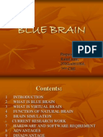 Blue Brain: Prepared By, Rahul Soni, 0702cs091064, CSE