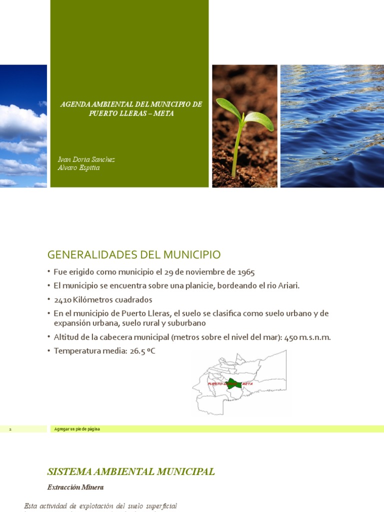 Agenda Ambiental Del Municipio de Puerto Lleras | PDF | Entorno natural ...