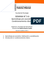 5 y 6.APRENDIZAJE PRE-ASOCIATIVO - CONDICIONAMIENTO CLÁSICO