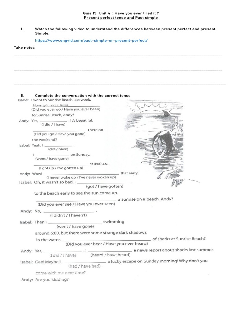 Guia 13 Unit 4 Have You Ever Tried It | PDF