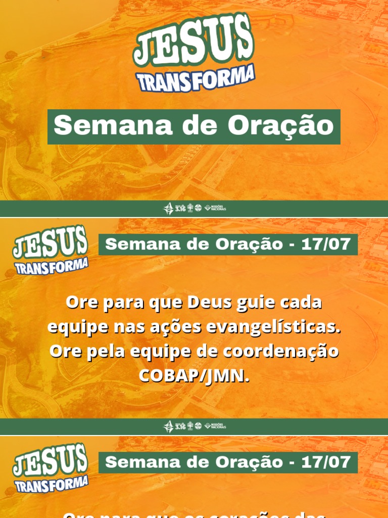 Semana De Oração Jesus Transforma Pdf Oração Espírito Santo
