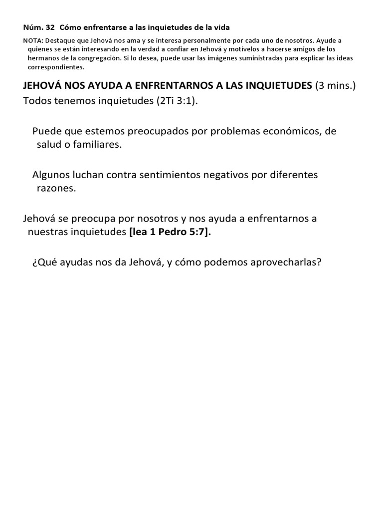 Como Enfrentarse A Las Inquietudes de La Vida | PDF