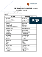 Valor Vs Antivalor Actividad