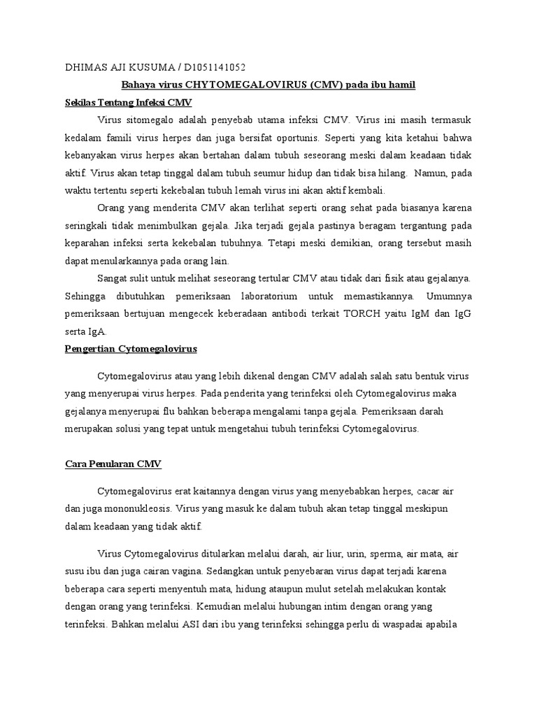 Bahaya Cmv Pada Ibu Hamil Pdf