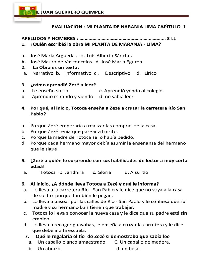 MI PLANTA DE NARANJA LIMA Cap 1 PDF
