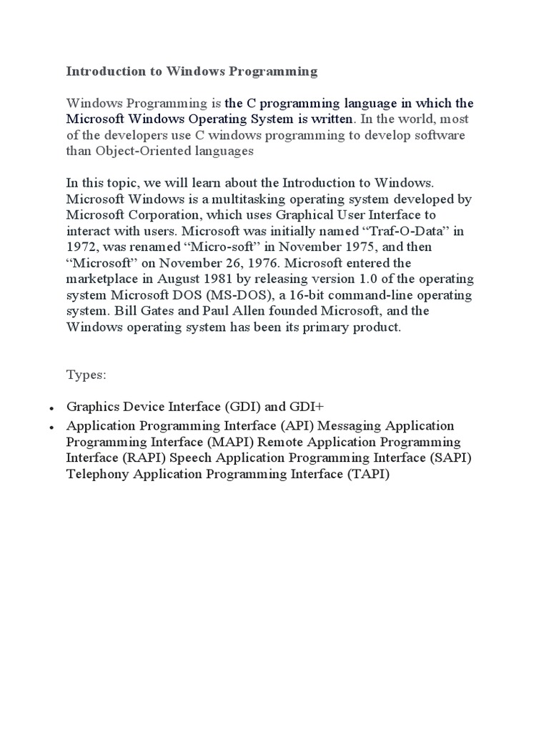 Visual Programming Unit I | PDF