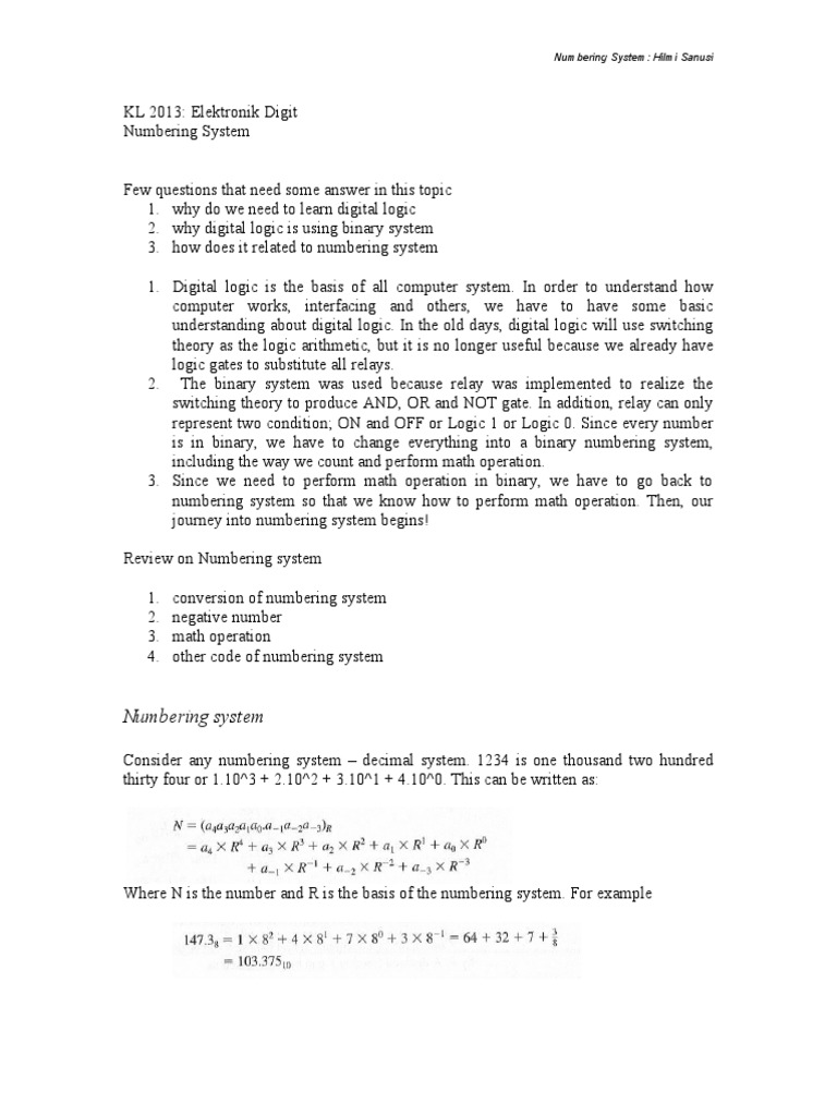 Numbering System | PDF