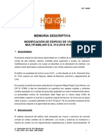 Memoria Descriptiva - Modificación de Edificio Multifamiliar D.S.