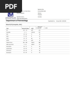 Peripheral Blood Smear Report Sample | PDF