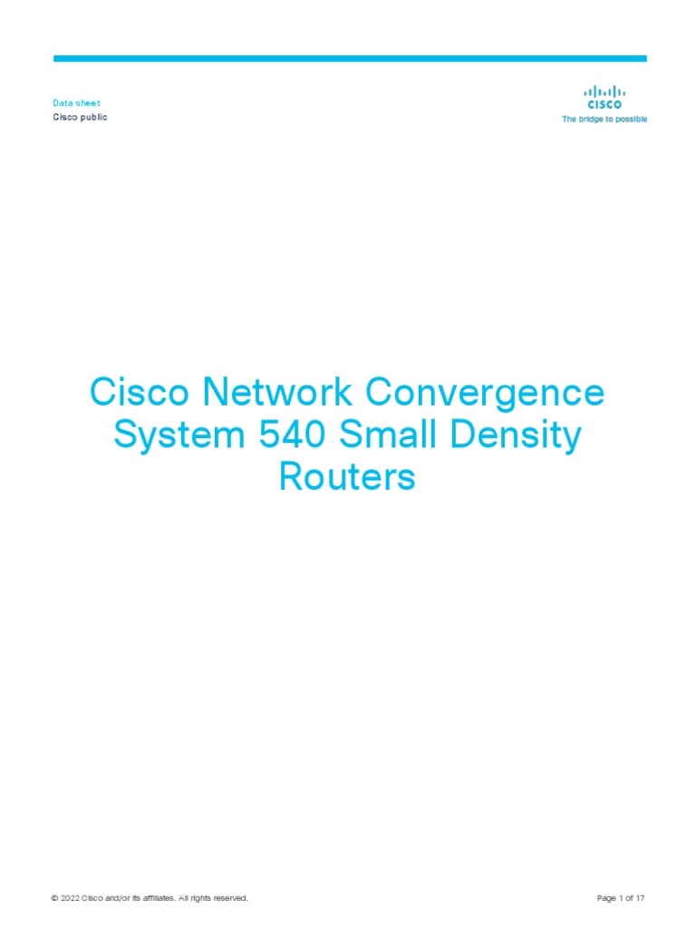 Cisco Network Convergence System 540 Small Density Routers Data Sheet | PDF