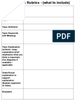 Presentation Rubrics & Participation Rubrics