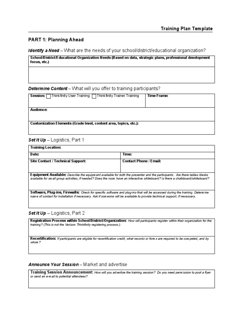 Thinkfinity Training Plan Template | PDF | Lesson Plan | Technical Support