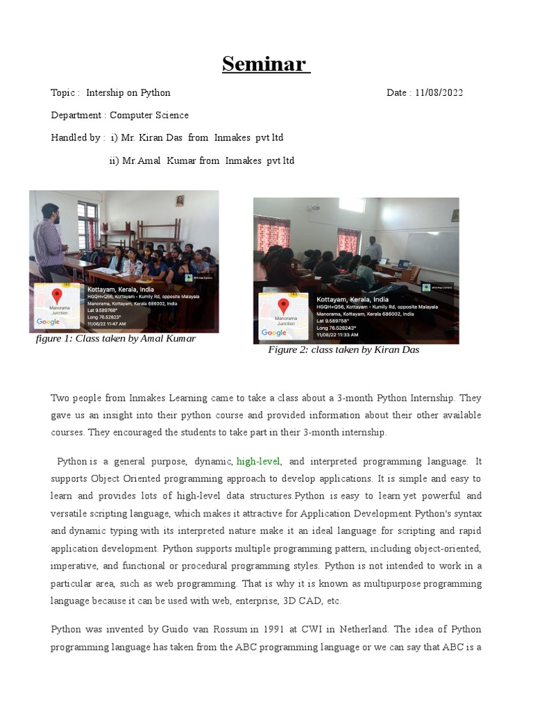 Seminar Workshop | PDF | Python (Programming Language) | Entrepreneurship