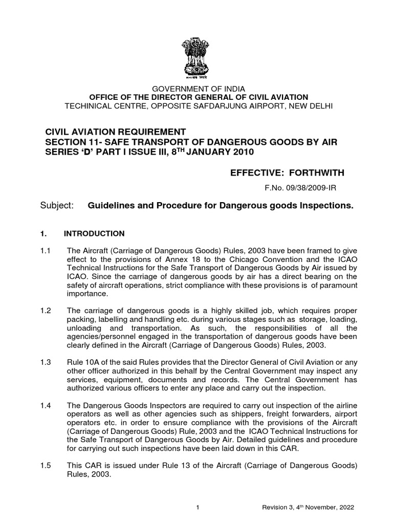 Procedures for dg inspections pdf