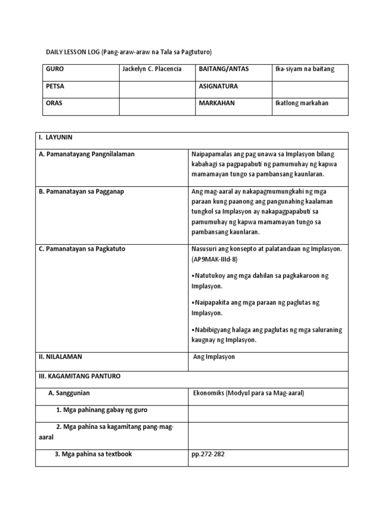 DAILY LESSON LO-WPS Office | PDF