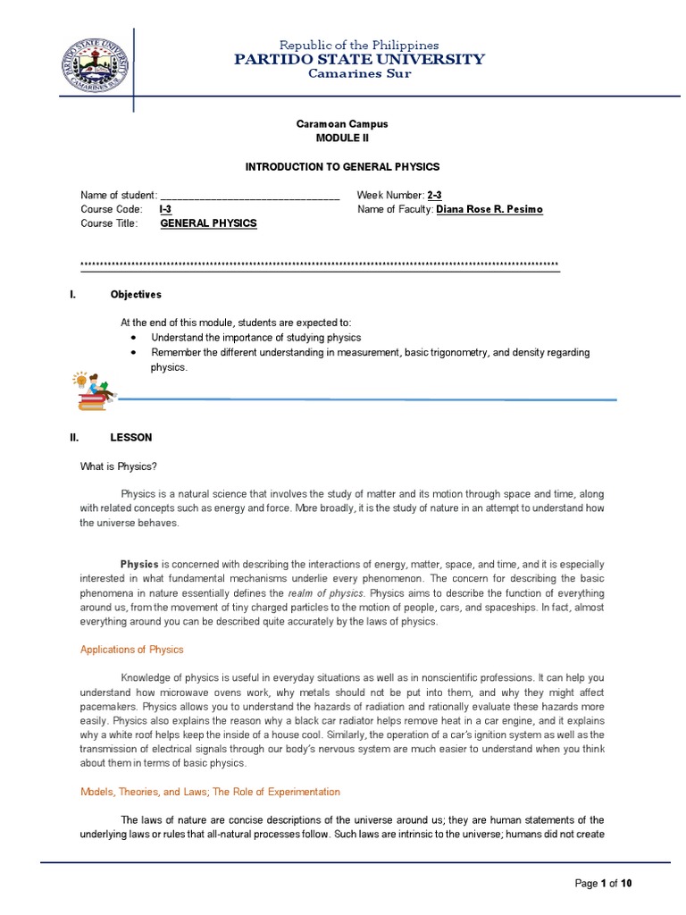 2 Module I 3 General Physics Pdf Trigonometric Functions Triangle