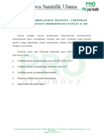 Evaluasi Pembelajaran Training Verifikasi Metode Pengujian Mikrobiologi Pangan & Air