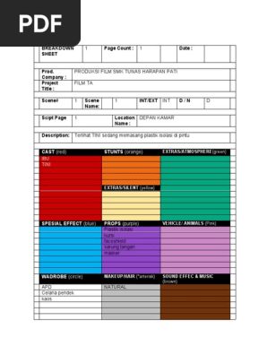 Form BREAKDOWN SHEET TATA ARTISTIK