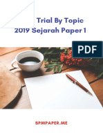 2019 SPM Trial Sejarah P1 Mengikut Bab