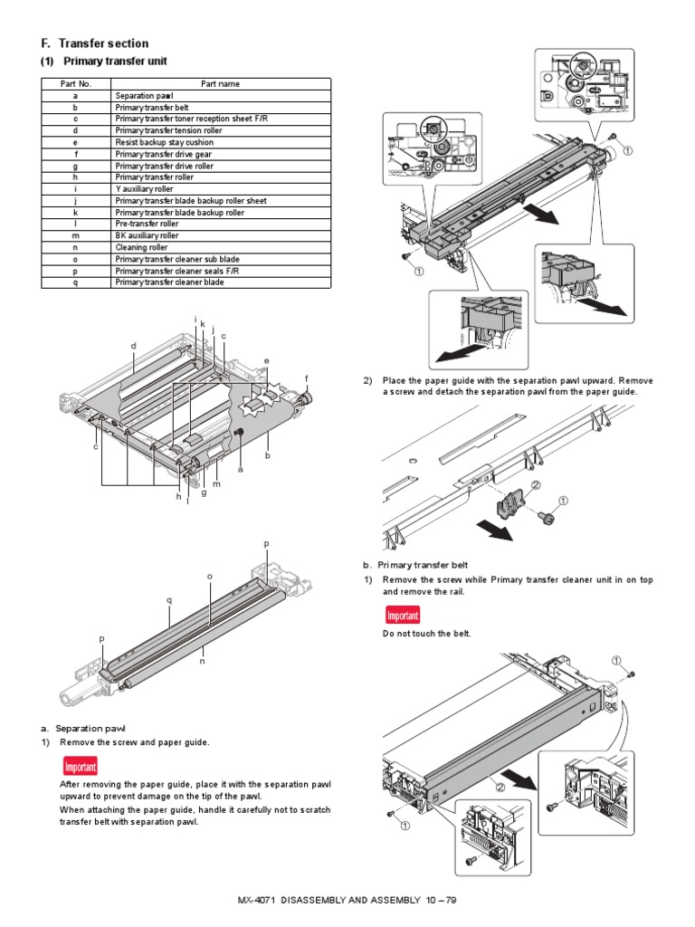 MX-4071 Transfer Section Guide | PDF | Industrial Processes