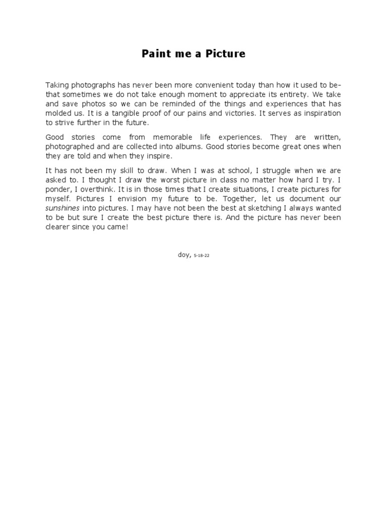 Paint Me A Picture PDF