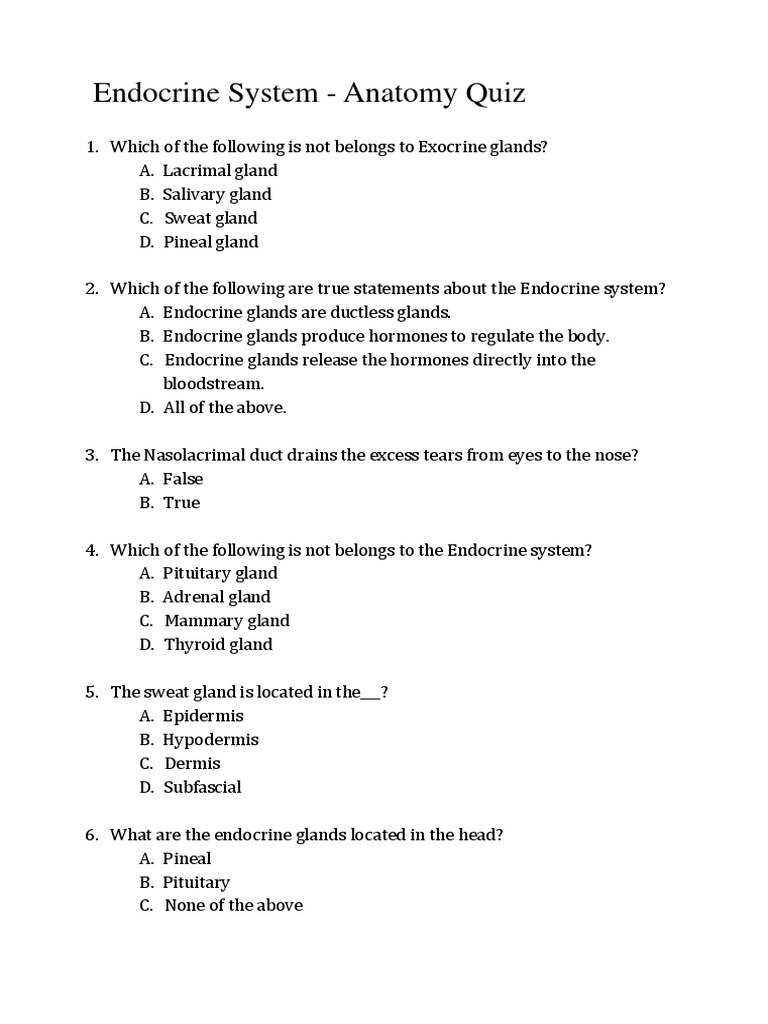 ENDOCRINE HORMONES AND THEIR FUNCTIONS QUIZ visual data 6
