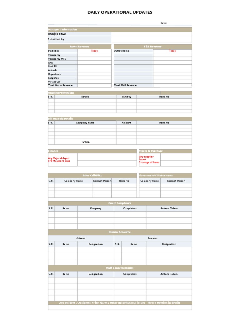 DOR Template PDF