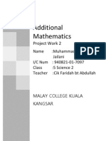 Additional Mathematics: Project Work 2