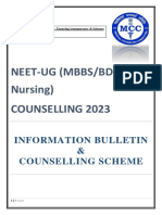 Neet-Ug (Mbbs/Bds/B.Sc. Nursing) Counselling 2023: Information Bulletin & Counselling Scheme