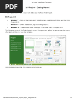 MS Project - Getting Started - Tutorialspoint