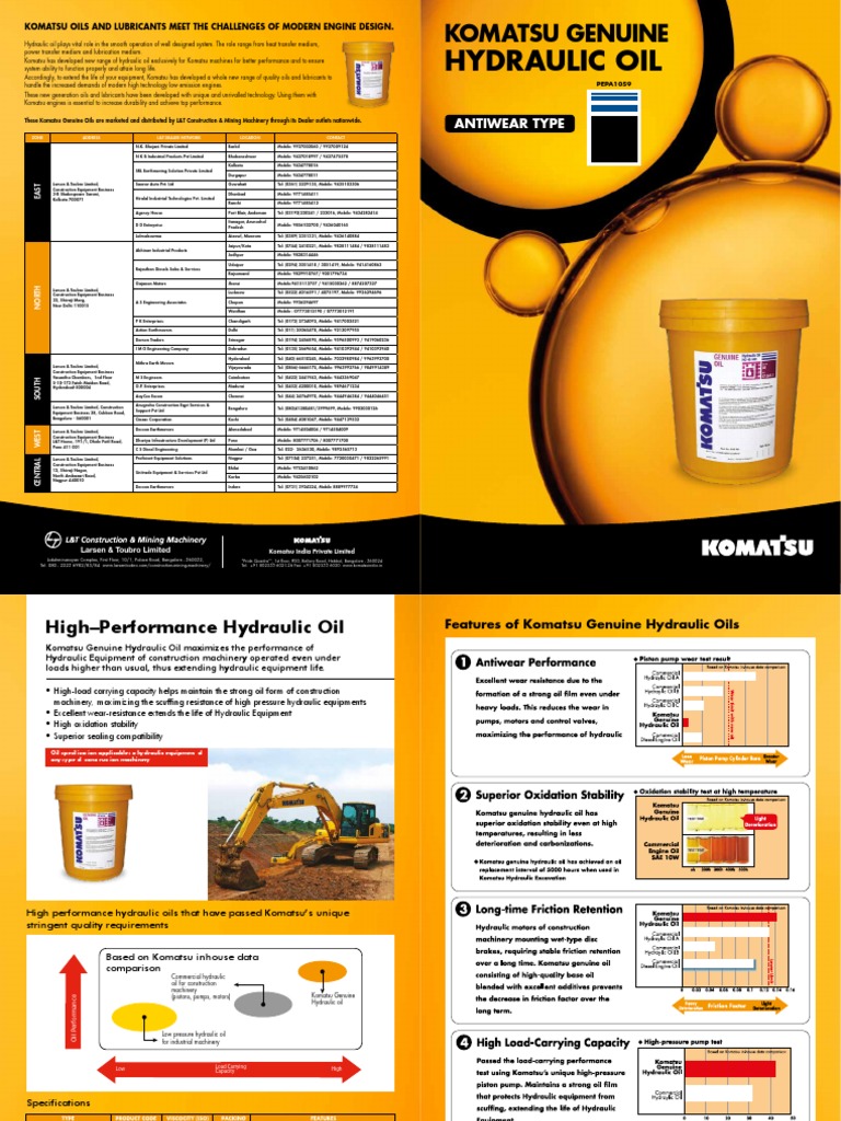 Komatsu Genuine Hydraulic Oil Overview | PDF