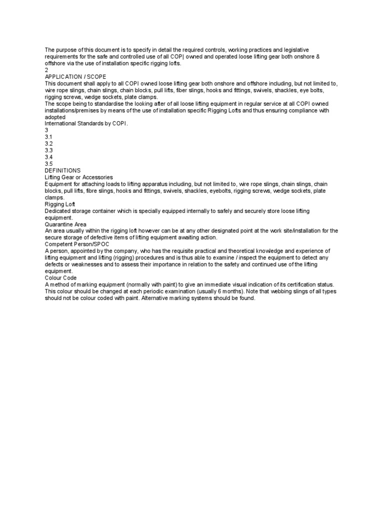 Rigging Loft Management Guidelines | PDF