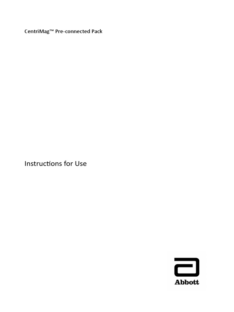Centrimag Pre-Connected Pack | PDF | Medical Specialties | Clinical ...