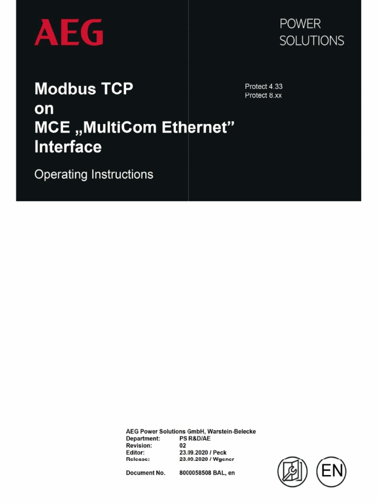 AEG Modbus Profile | PDF