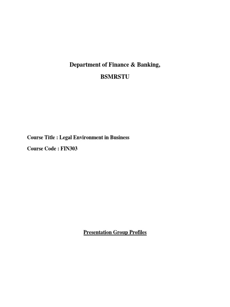 Group Profiles (FIN303) | PDF